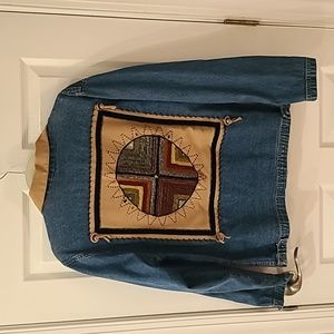 Southwestern flair Jean Jacket size small runs big